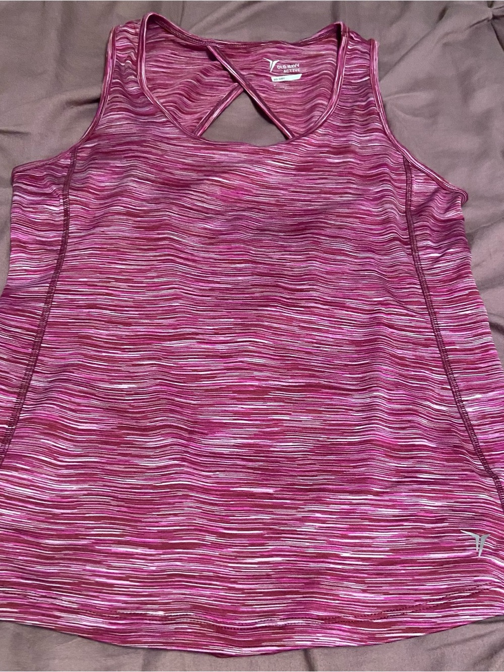 Old Navy Pink Space-Dye Crisscross Tank